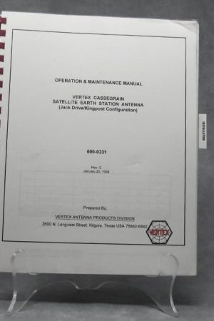 Low Price new, used, refurbished or rent Vertex Model 4.8 Meter Earth Station Antenna Operation and Maintenance Manual